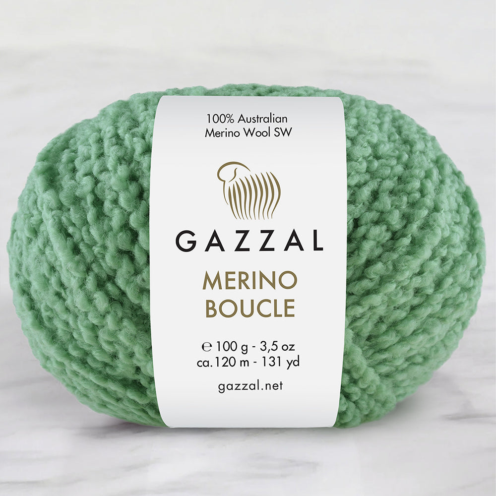Gazzal Merino Boucle Yeşil El Örgü İpi- 3769